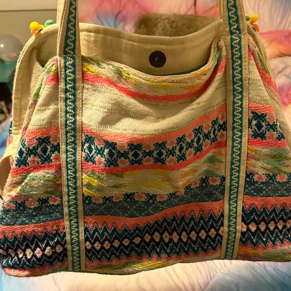 Colorful Embroidered Tote Bag - Picture 4 of 4